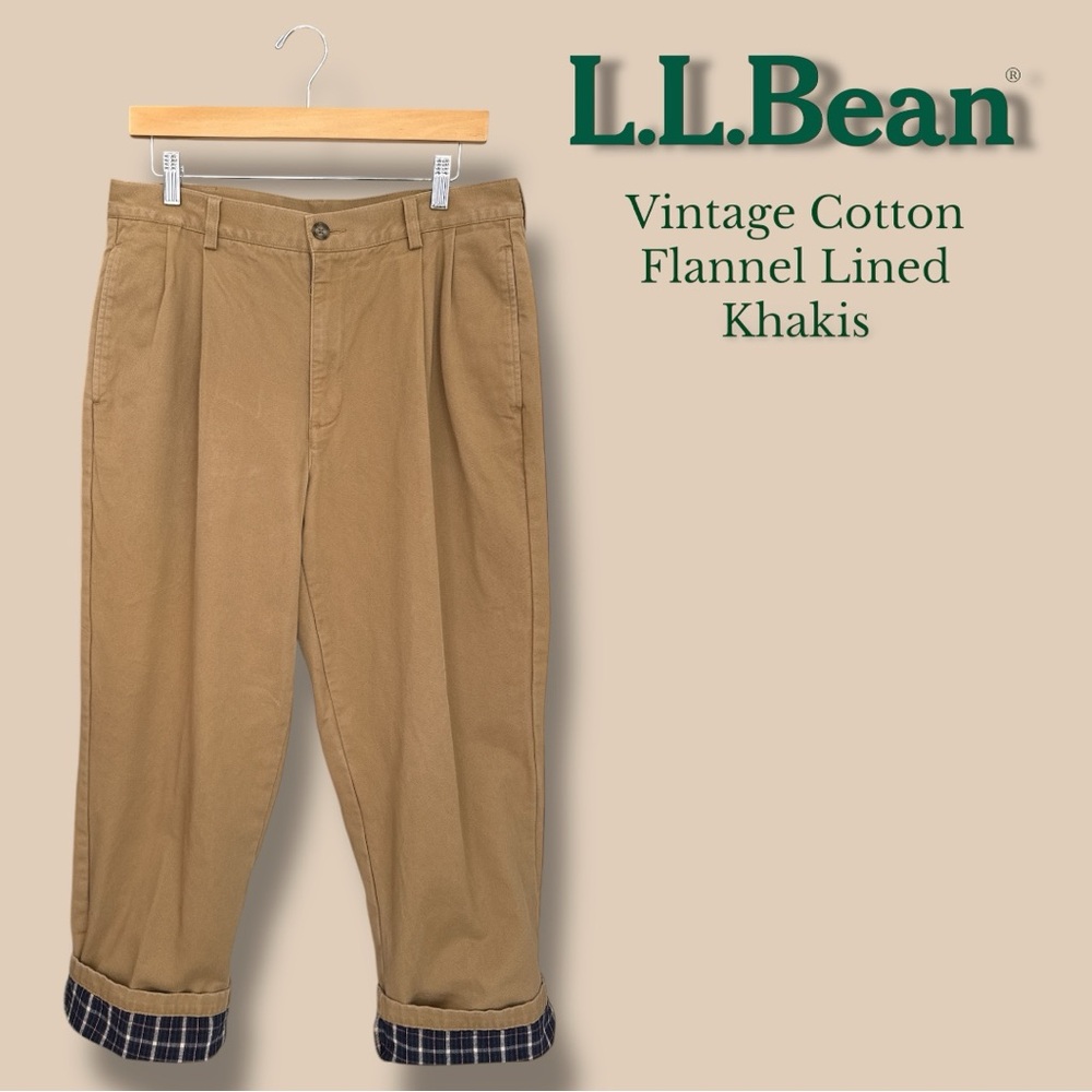 L.L. Bean Vintage Cotton Flannel‎ Lined Khakis